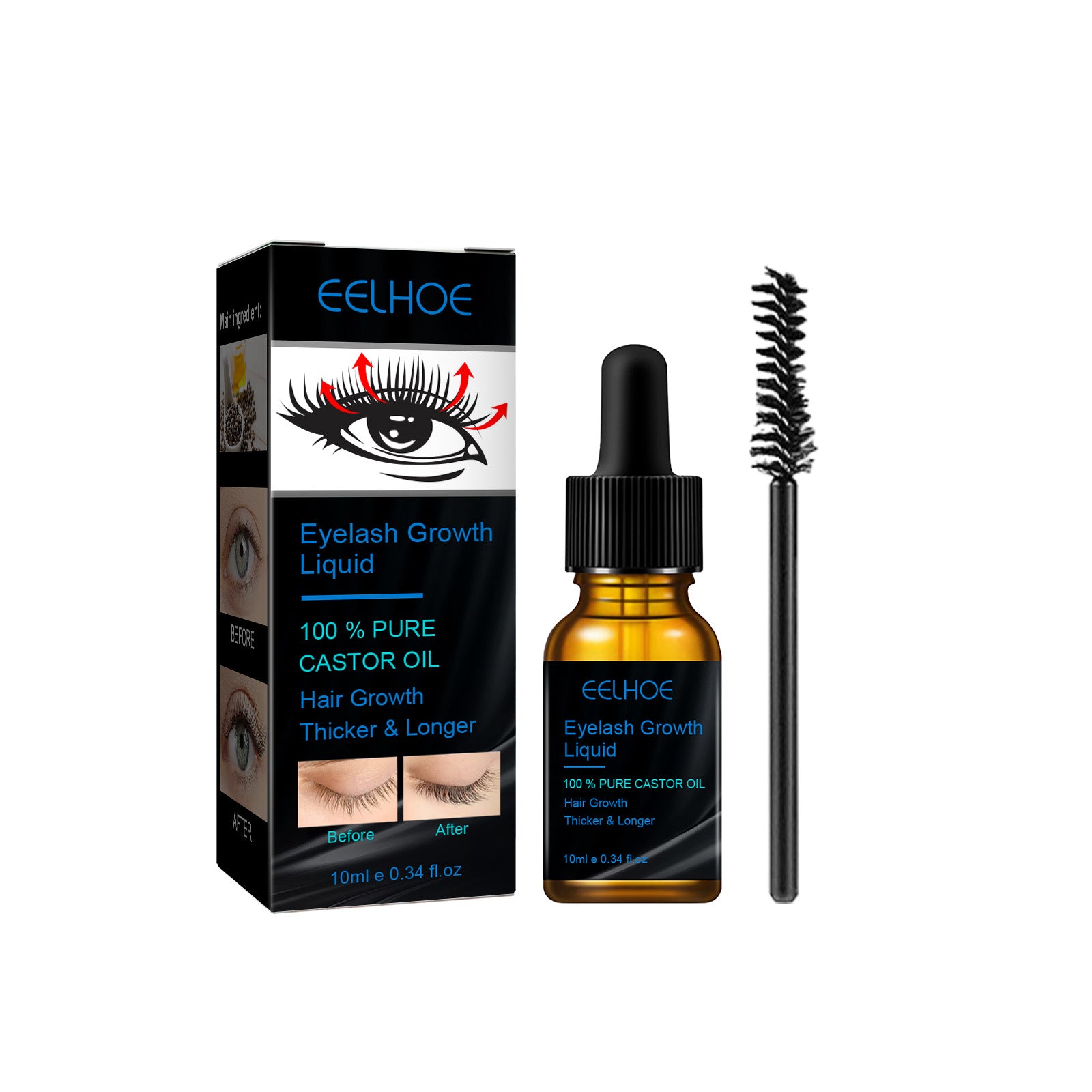 EELHOE Castor Oil Mascara for Naturally Lush Lashes